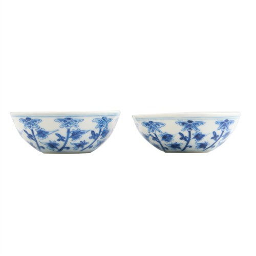 1056 · A PAIR OF CHINESE BLUE AND WHITE WINE CUPS, XUANTONG MARK AND PERIOD (1909 - 1912)