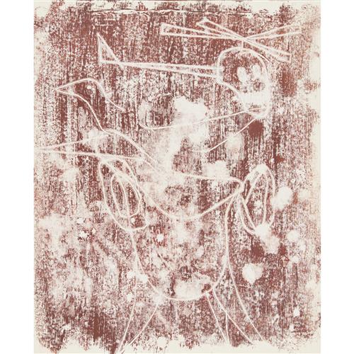 46 · SIDNEY NOLAN (1917-1992) (Skull helicopter, bird and cooking vessel) c.1967 monotype on paper 30.5 x 25.5cm