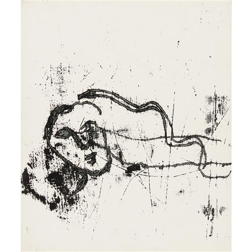 49 · SIDNEY NOLAN (1917-1992) Lowell: Imitations 1965 transfer drawing 30.5 x 25.5cm