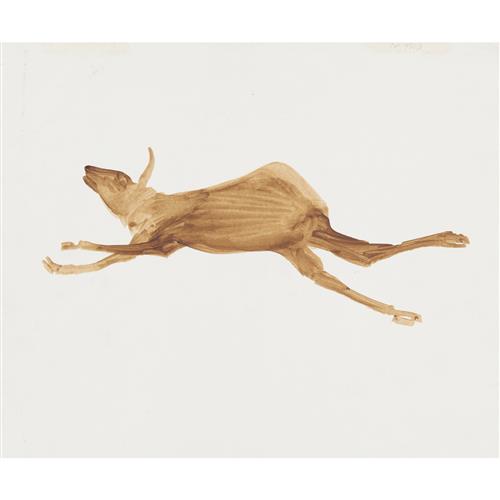 50 · SIDNEY NOLAN (1917-1992) (Drought carcass) c.1953 mixed media on paper 25.5 x 30.5cm