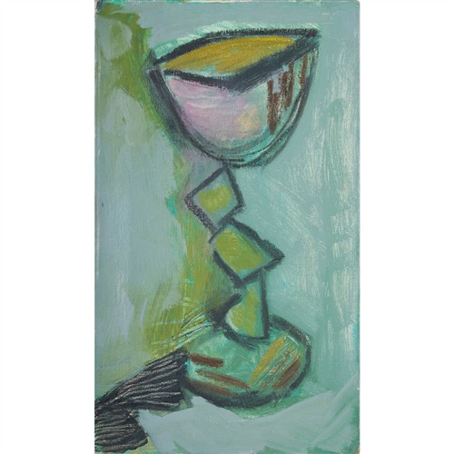 MARK SCHALLER (born 1962) Green Glass 1998 acrylic on canvas 42 x 24.5cm