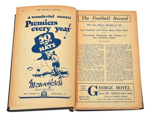 1028 · BOUND EDITIONS OF 'THE FOOTBALL RECORD', 1929