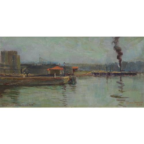JULIAN ROSSI ASHTON (1851-1942) Old Fort Macquarie 1900 oil on board 20 x 40cm