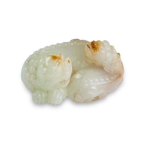 A Chinese White Jade 'Lion And Cub' Group, Qing Dynasty (1644 - 1911)