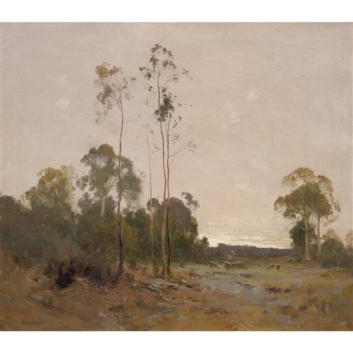 PENLEIGH BOYD (1890-1923) (Sheep in Landscape) 1922 oil on canvas 70.5 x 80cm