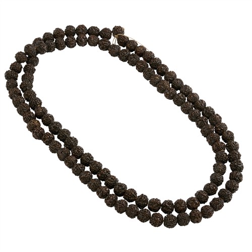 A CHINESE BUDDHIST RUDRAKSHA PRAYER BEAD NECKLACE