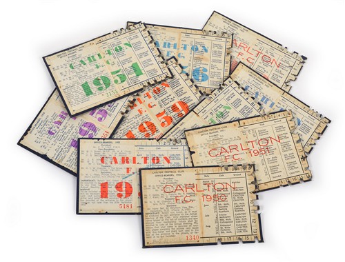 1040 · A COLLECTION OF CARLTON FOOTBALL CLUB MEMBER'S SEASON TICKETS