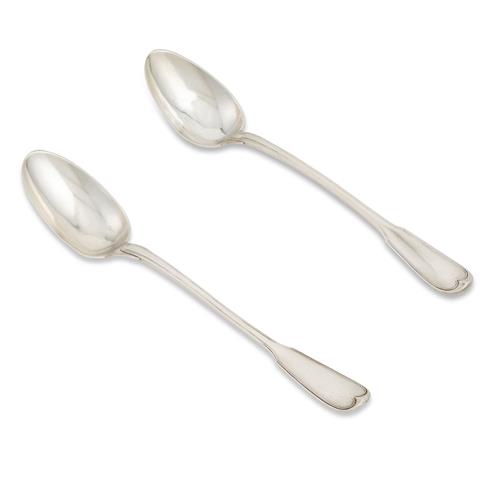 67 · TWO FRENCH SILVER RAGOUT SPOONS Possibly Paris, late 18th century