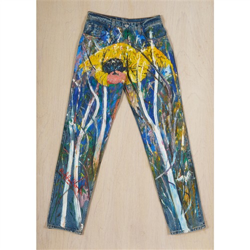ARTHUR BOYD (1920-1999) John Yu's Jeans oil on denim 138 x 130cm (framed)