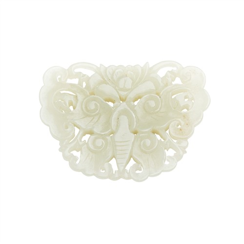 A CHINESE CELADON WHITE JADE CARVED BUTTERFLY PENDANT, QING DYNASTY (1644 - 1911)