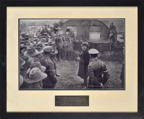 1043 · A PHOTOGRAPH OF WILLIAM HUGHES VISITING AUSTRALIAN SOLDIERS IN FRANCE, 1918