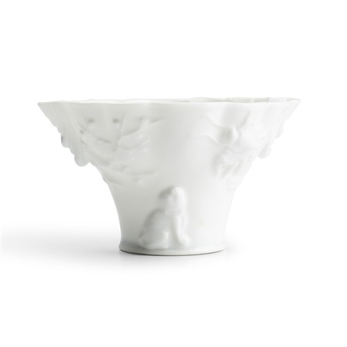 A Chinese Dehua White Glazed Cup, Qing Dynasty (1644 - 1911)