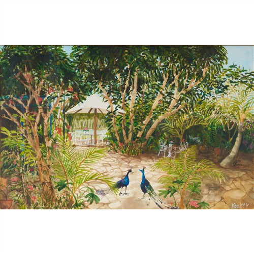 PATRICK HOCKEY (1948-1992) Kimberley Garden II gouache on paper 67 x 100cm (102 x 135cm framed)