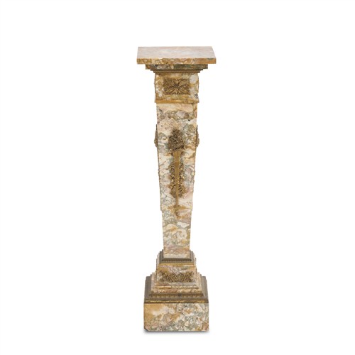 11 · AN ANTIQUE FRENCH BRONZE-MOUNTED MARBLE PEDESTAL Late 19th–early 20th century