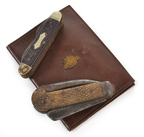 1048 · A POCKET KNIFE AND AN AUSTRALIAN ARMY ISSUE LEATHER WALLET Please see important information below about viewing and delivery of this...