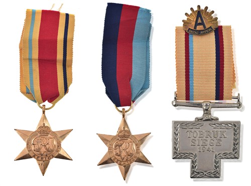 1049 · RON BARASSI SNR'S WWII SERVICE MEDALS AND RELATED EPHEMERA Please see important information below about viewing and delivery of part..