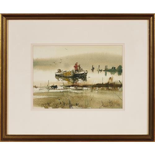 10 · ALEXANDER HILLS (born 1943) Firstlight 1981 watercolour on paper 18 x 25.5cm (37 x 44.5cm framed)