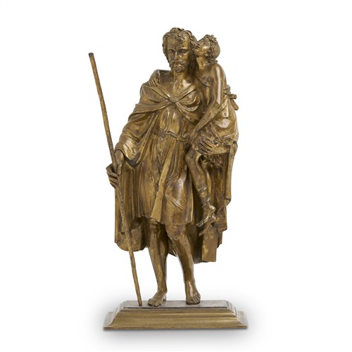 FRENCH SCHOOL Last quarter 19th century Belisarius carrying his snake-bitten companion Gilt bronze 37cm high