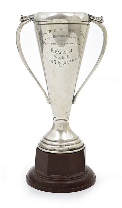 RON BARASSI SNR'S 1938 MOST UNSELFISH PLAYER TROPHY