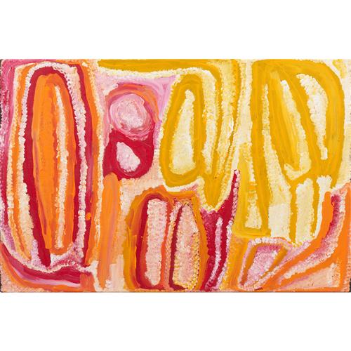 BUGAI WHYLOUTER (born c.1940) (Language group: Manyjilyjarra) Balfour Downs synthetic polymer paint on linen 61 x 91cm