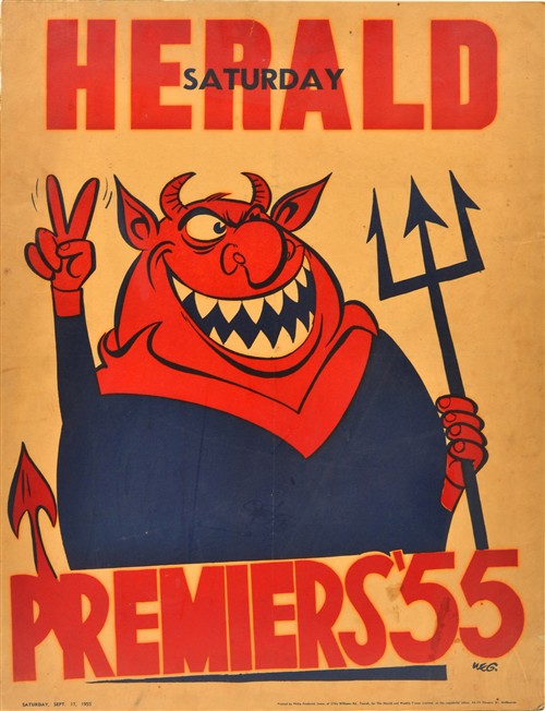 A MELBOURNE FOOTBALL CLUB 1955 WEG POSTER