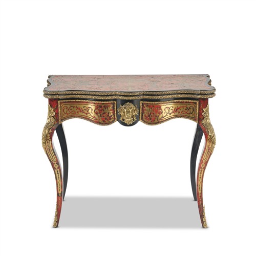 16 · AN ANTIQUE FRENCH GAMES TABLE IN BOULLE MANNER Second half 19th century