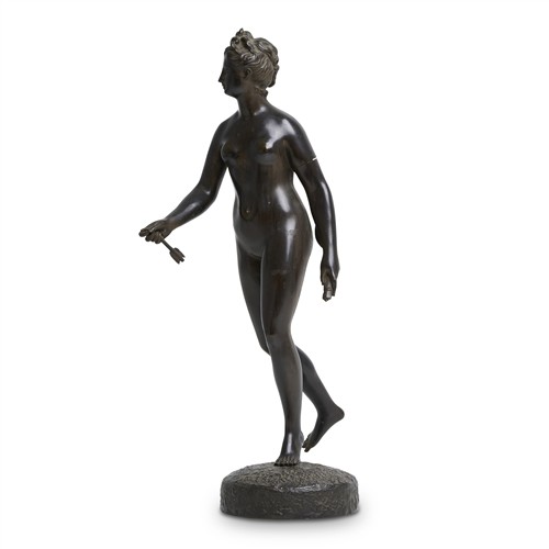 A BRONZE FIGURE OF DIANA THE HUNTRESS 20th century