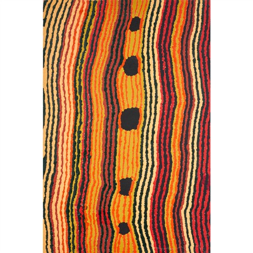 25 · HELICOPTER JOE TJUNGURRAYI (born c.1947) Paljukutjara Soak in the Great Sandy Desert acrylic on canvas 90 x 60cm
