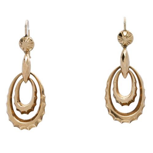 VICTORIAN PAIR OF 9CT GOLD EARRINGS, CIRCA 1880 Property of a Private Sydney Collector