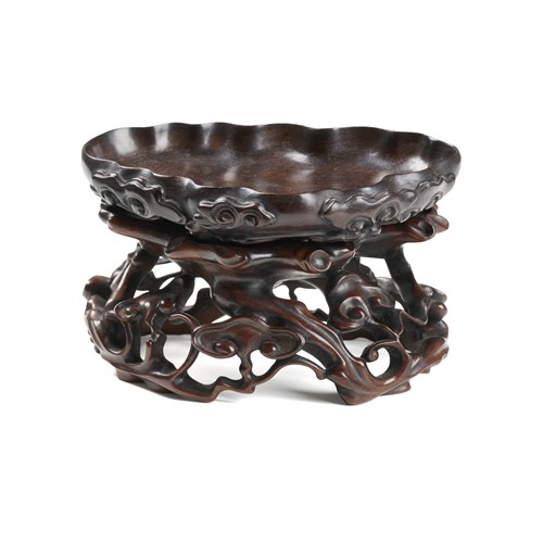 42 · A RARE CHINESE ZITAN RUYI-FORM WASHER, QING DYNASTY, 18TH CENTURY