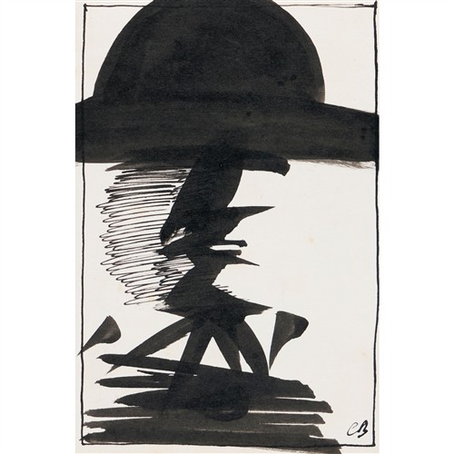 CHARLES BLACKMAN (1928-2018) (Schoolgirls) c.1978 ink on card 15.5 x 10.5cm