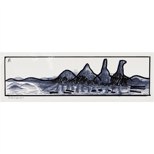43 · CHARLES BLACKMAN (1928-2018) (Glasshouse, Mountains, Queensland) 1979 ink on paper 9 x 31cm (image); 16.5 x 36.5cm (sheet)