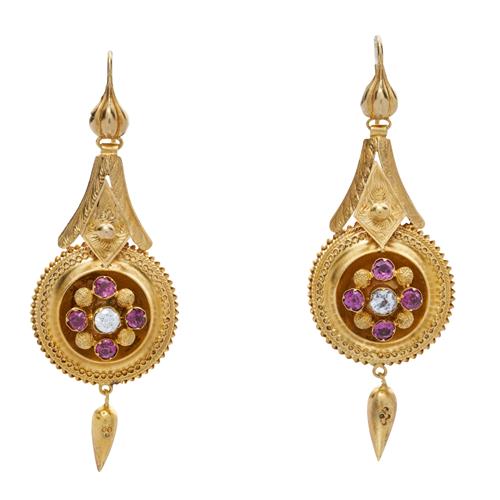 4 · VICTORIAN PAIR OF GEM-SET EARRINGS Property of a Private Sydney Collector