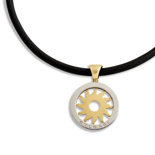 Bulgari, 18ct Gold And Steel 'Tondo Soleil' Pendant Collar,