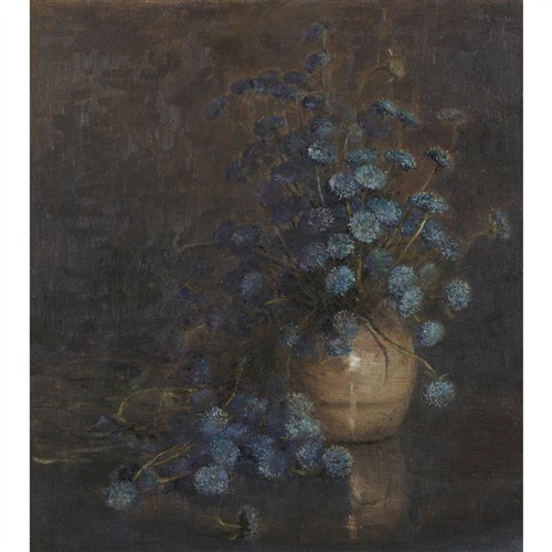 49 · KATE ALLAN (1867-1965) Floss Flower Still Life oil on canvas in the original John Thallon frame (label verso) 36.5 x 34cm