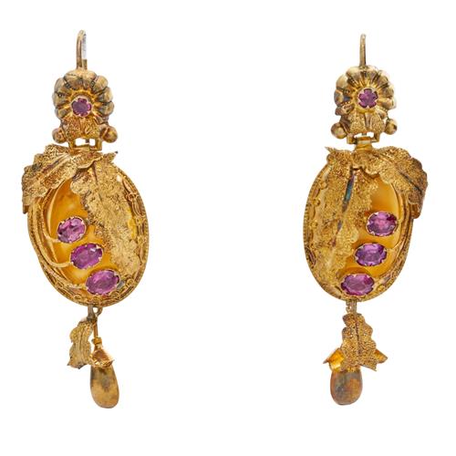 ANTIQUE PAIR OF GARNET EARRINGS, CIRCA 1850 Property of a Private Sydney Collector
