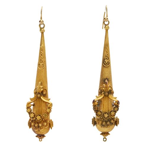 ANTIQUE PAIR OF PENDULUM EARRINGS, CIRCA 1830 Property of a Private Sydney Collector