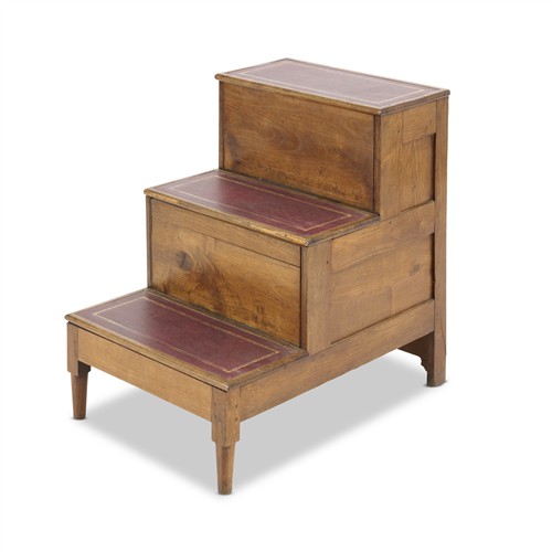 3 · A PROVINCIAL GEORGE III ELM SET OF BED STEPS First quarter 19th century