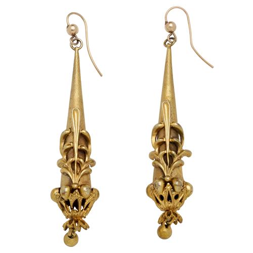ANTIQUE PAIR OF PENDULUM EARRINGS, CIRCA 1830 Property of a Private Sydney Collector