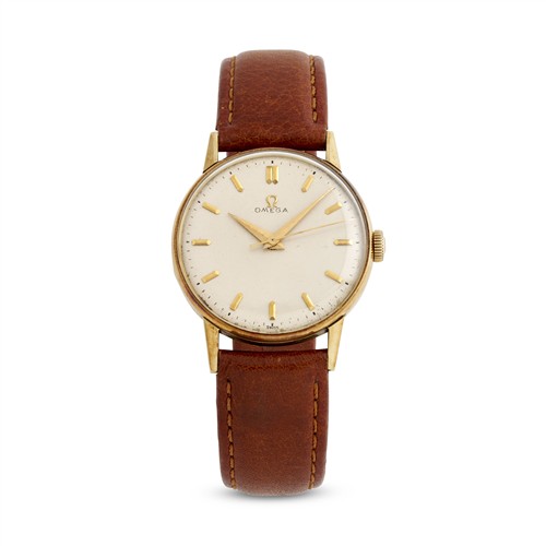 OMEGA REF 2496 A 14CT GOLD WRIST WATCH CIRCA 1950