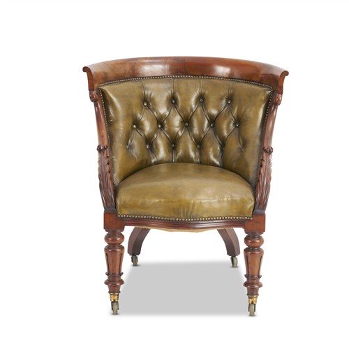 2 · A WILLIAM IV MAHOGANY LIBRARY BERGÈRE Mid-1830s