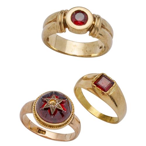 THREE GARNET RINGS Property of a Private Sydney Collector