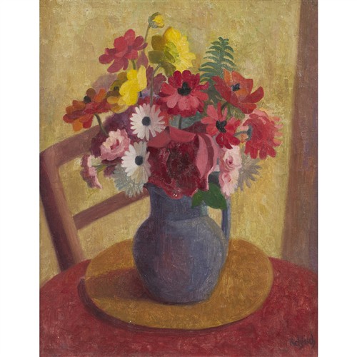 ALISON REHFISCH (1900-1975) Flowers with Ranunculus c.1950 oil on canvas 49.5 x 39.5cm