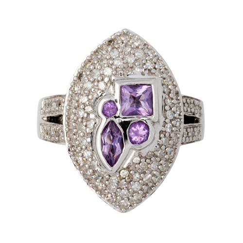 90 · DIAMOND AND AMETHYST RING