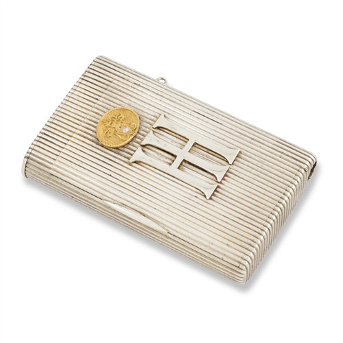 31 · AN IMPERIAL RUSSIAN SILVER PRESENTATION CIGARETTE CASE 84 zolotniki (875 standard), unidentified maker's mark 'MN', St Petersburg, c