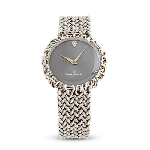 37 · 14CT WHITE GOLD BAUME & MERCIER WATCH CIRCA 1975