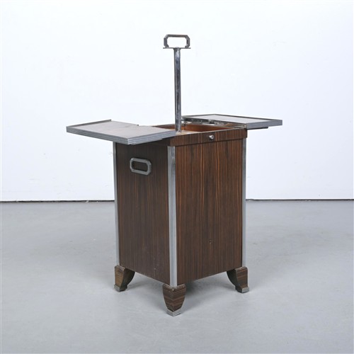9 · AN ENGLISH ART DECO 'ELEVETTE' DRINKS CABINET, LIKELY PRODUCED BY ASPREY LONDON (88H X 65W X 31D CM)