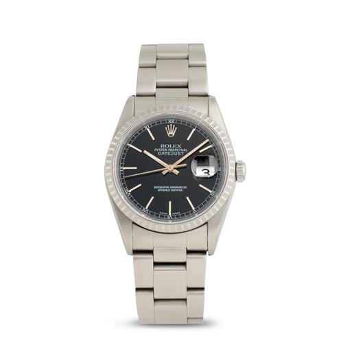 ROLEX DATEJUST REF 16234 A STAINLESS STEEL WRIST WATCH WITH DATE AND BRACELET CIRCA 2001
