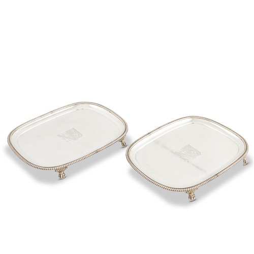 35 · A PAIR OF GEORGE III STERLING SILVER SALVERS William Stroud, London, 1819