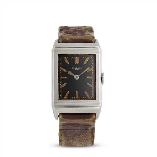 43 · JAEGER-LECOULTRE REVERSO LUXE A STAINLESS STEEL REVERSIBLE WRIST WATCH CIRCA 1933
